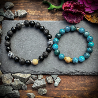 Párové náramky z minerálov Dámsky a Pánsky- Stred galaxie